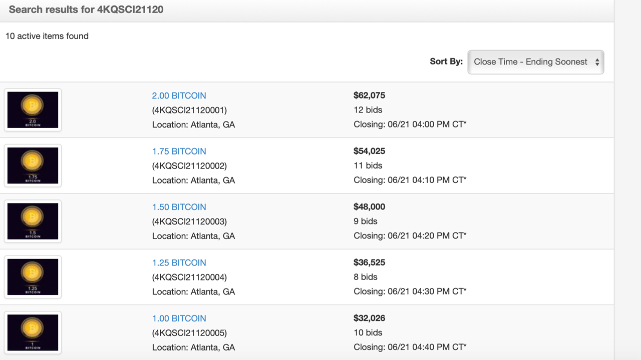 The US Government Is Auctioning $377K Worth of Bitcoin and Litecoin 